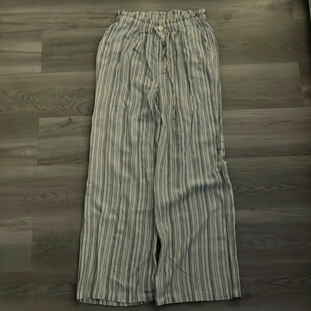 Linen pants blue and white stripe